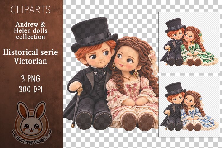 Victorian Dolls - Andrew & Helen Cliparts example image 1