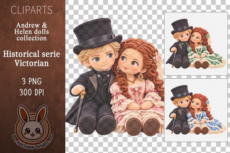 Victorian Dolls - Andrew & Helen Cliparts example image 1