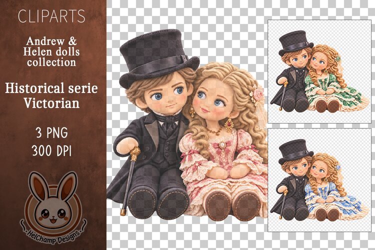 Victorian Dolls - Andrew & Helen Cliparts example image 1