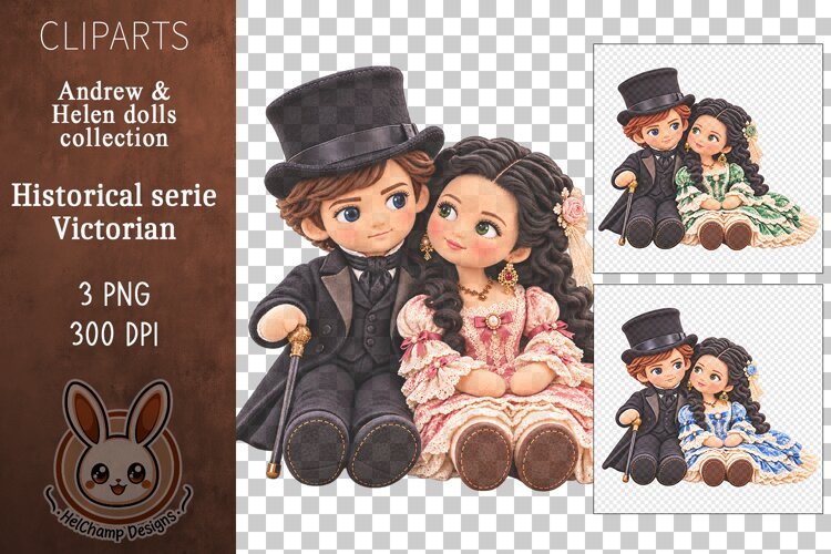 Victorian Dolls - Andrew & Helen Cliparts example image 1