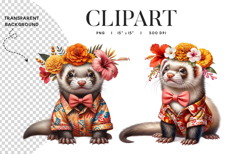 Hawaiian Ferret Clipart PNG