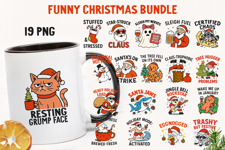 Funny Sarcastic Christmas PNG, Sublimation BUNDLE.