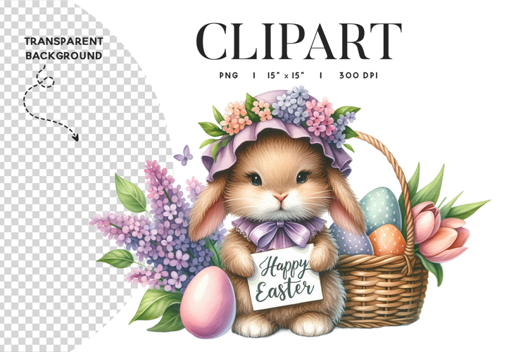 Happy Easter Bunny Sign Clipart