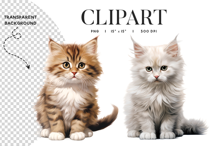 Cute Kitten Clipart PNG Transparent Background