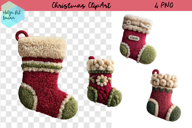 Latch Hook Yarn Christmas| Socks PNG