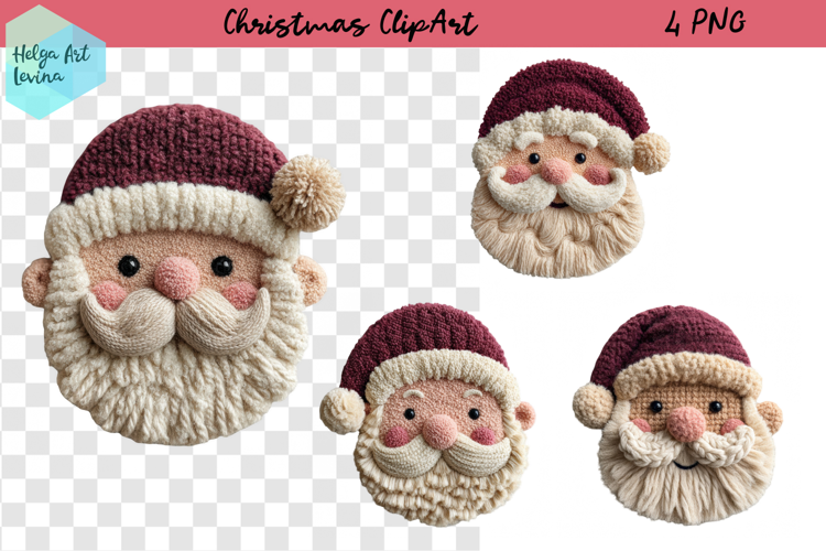 Latch Hook Yarn Christmas Santa | ClipArt PNG
