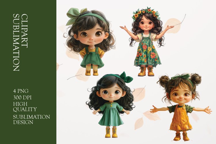 Cute Baby Girl Sublimation clipart example image 1