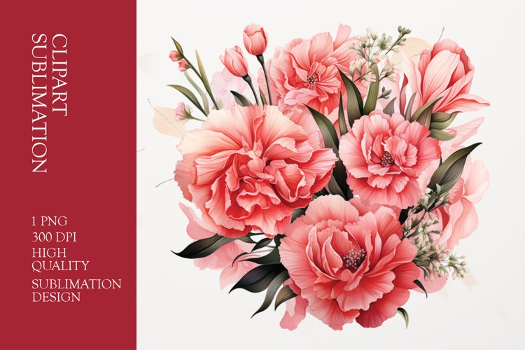 Floral bouquet watercolor clipart sublimation