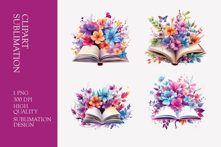 Watercolor Book Clipart Image 18