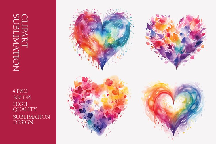 Watercolor Heart Clipart Image 8