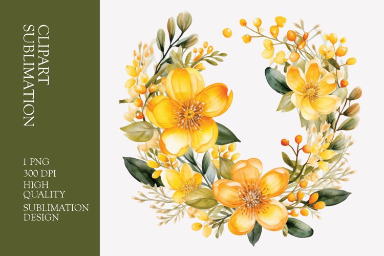 Floral Wreath Clipart Image 13
