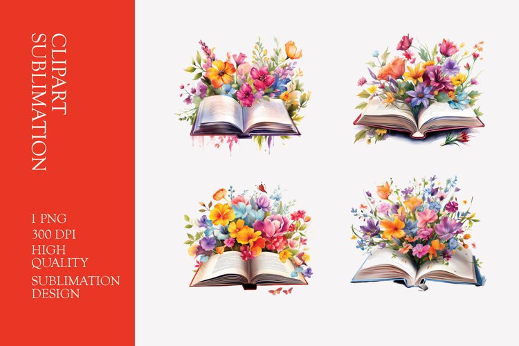 Watercolor Book Clipart Image 16