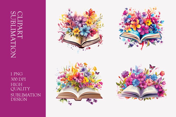 Watercolor Book Clipart Image 20