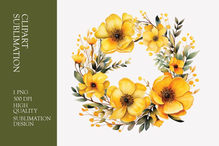 Yellow Flower Clipart Image 4