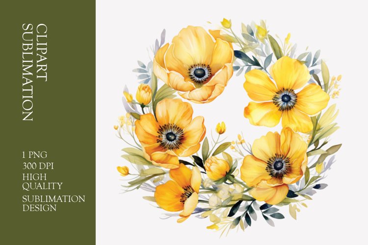 Yellow Flower Clipart Image 8