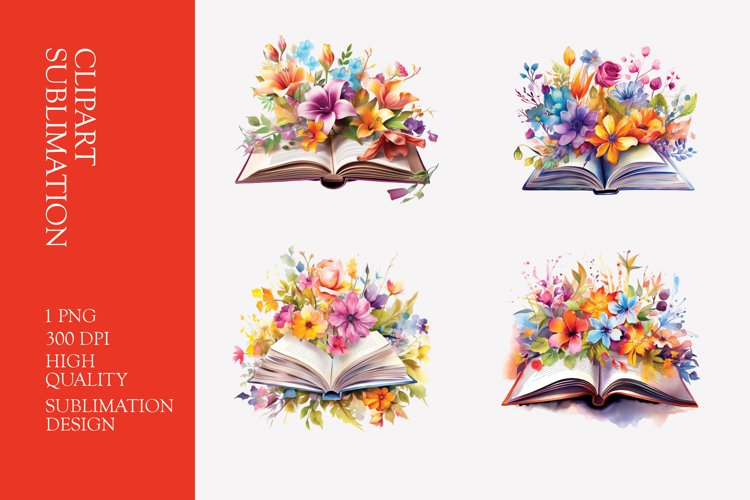 Watercolor Book Clipart Image 17