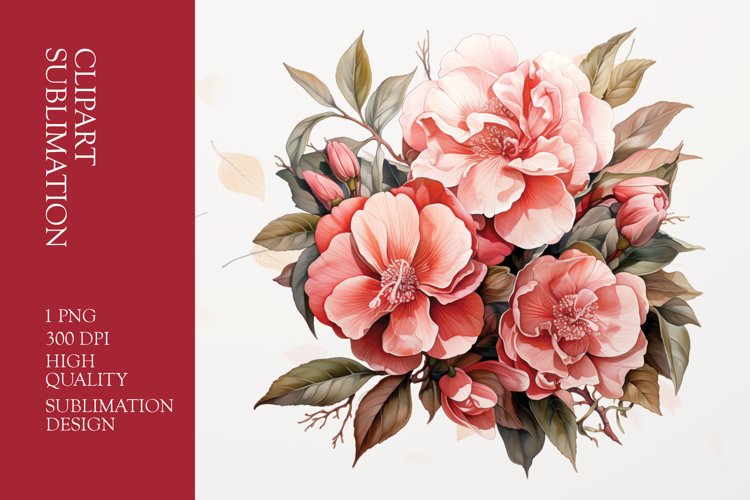Floral bouquet watercolor clipart sublimation