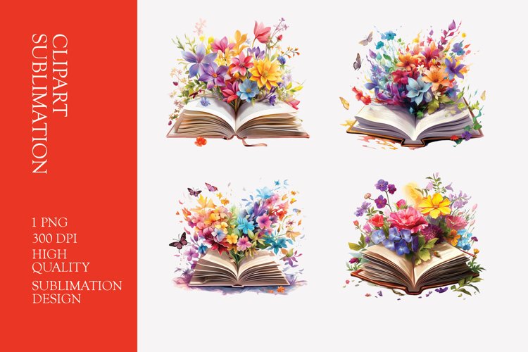 Watercolor Book Clipart Image 15
