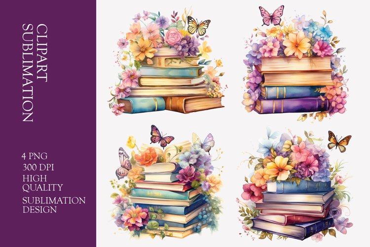 Watercolor Book Clipart Image 6