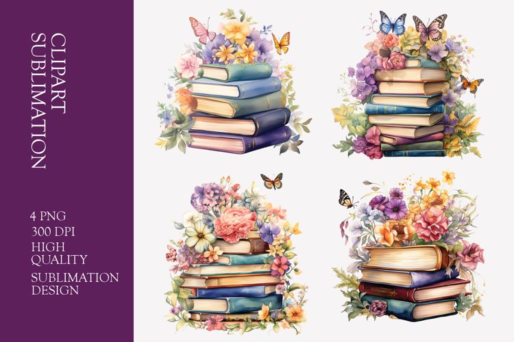 Watercolor Book Clipart Image 5
