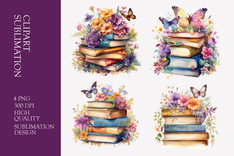 Watercolor Book Clipart Image 4