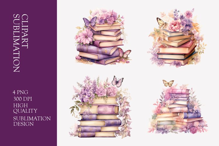 Watercolor Book Clipart Image 24