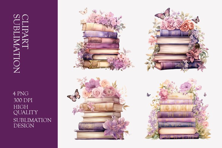 Watercolor Book Clipart Image 2
