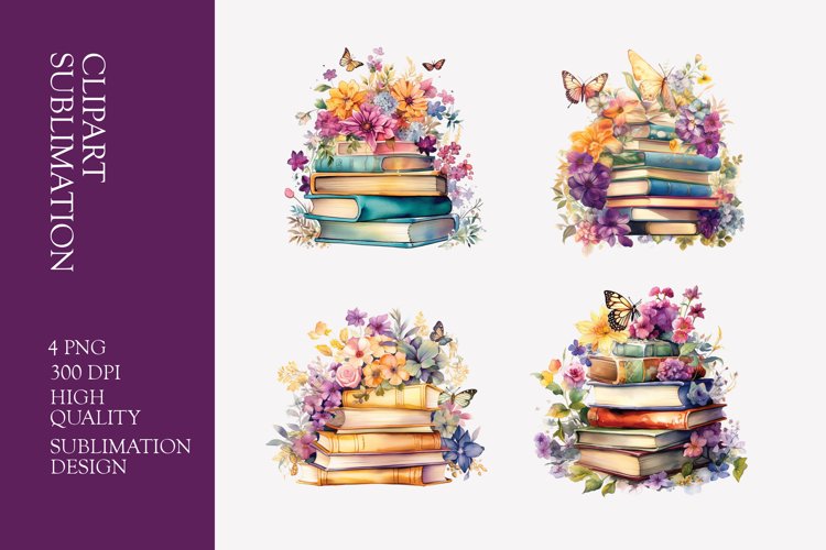 Watercolor Book Clipart Image 10