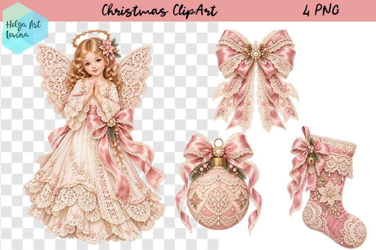 Pink Christmas | ClipArt PNG example image 1