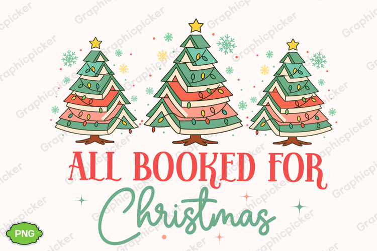 All Booked for Christmas PNG, Christmas Books PNG, Christmas