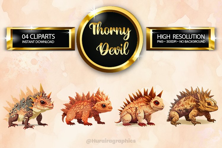 Thorny Devil Clipart 04 variations example image 1