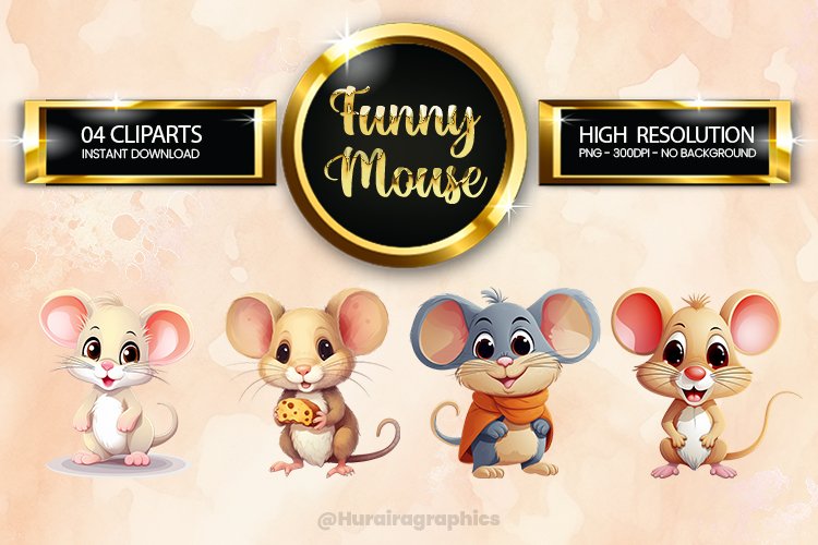 Funny Mouse Clipart 04 variations