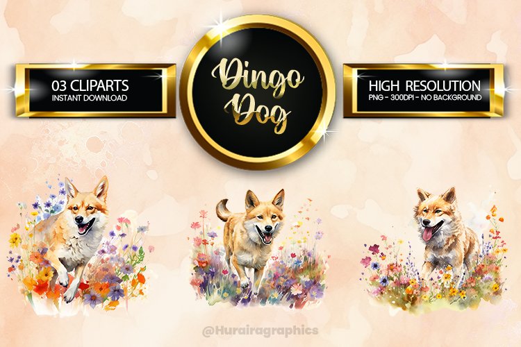 Dingo Clipart 03 variations example image 1