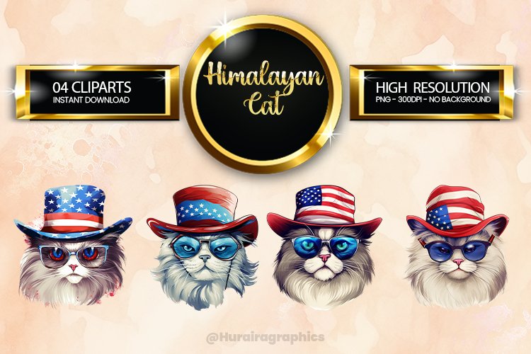 Himalayan Cat Clipart 04 variations example image 1