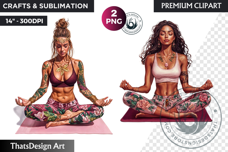 Woman Meditating Clipart Image 18
