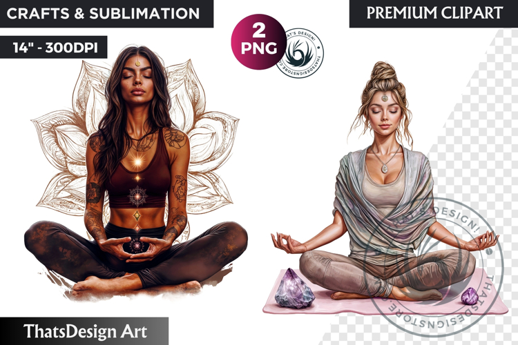 Woman Meditating Clipart Image 22