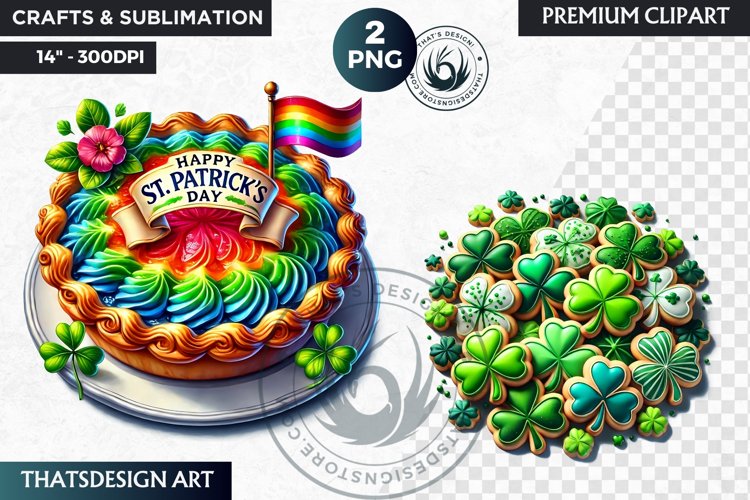 St Patricks Day Desserts Clipart, Saint patrick sublimation