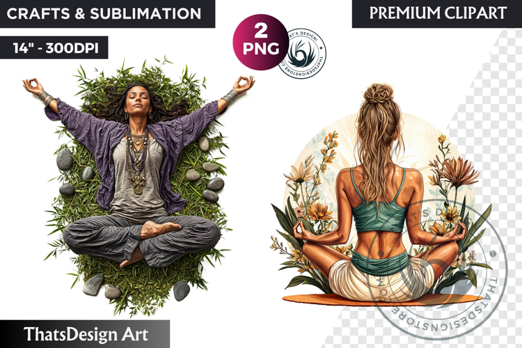 Woman Meditating Clipart Image 23