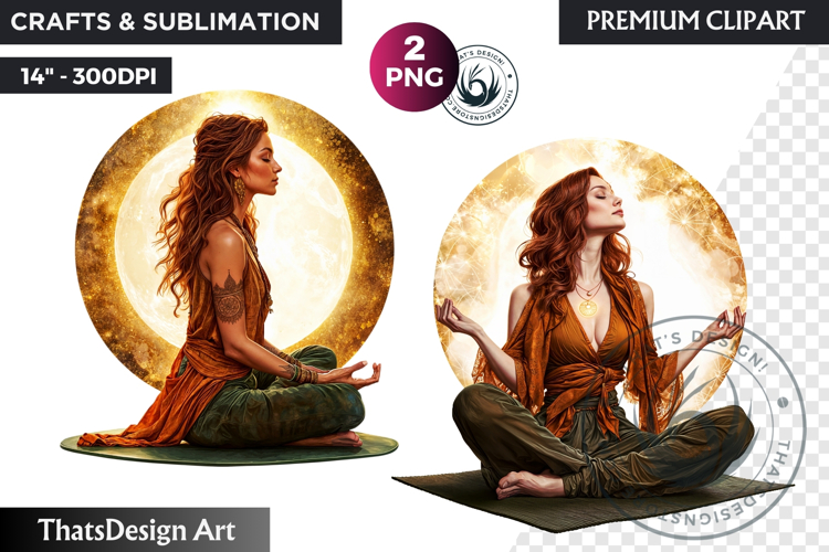 Woman Meditating Clipart Image 14
