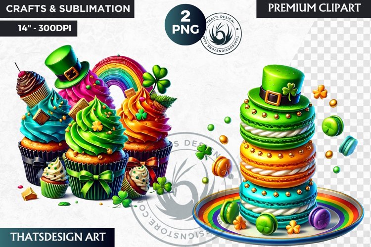 St Patricks Day Desserts Clipart, Saint patrick sublimation