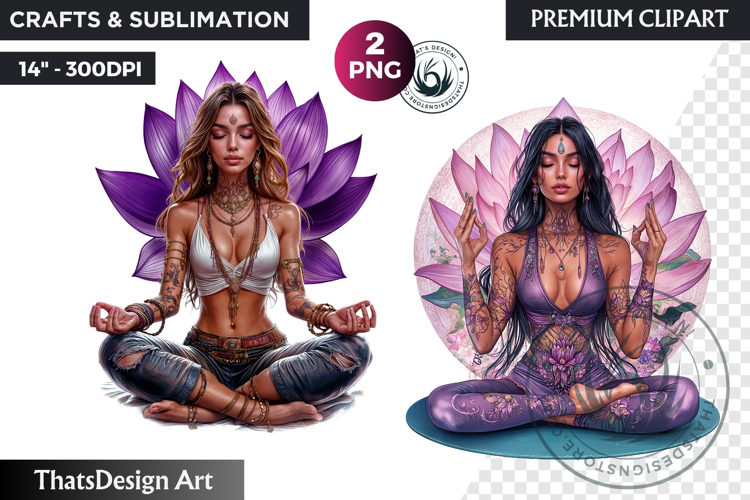 Woman Meditating Clipart Image 20