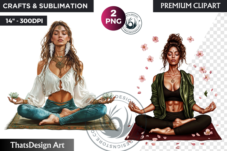 Woman Meditating Clipart Image 16