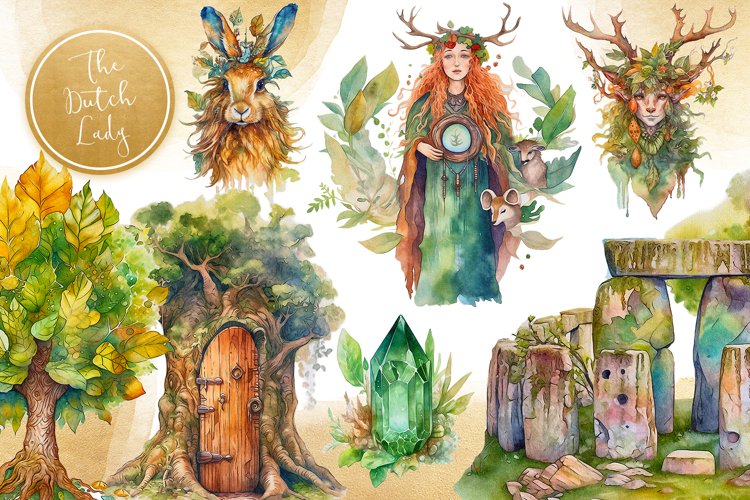 Celtic Fairytale Clipart Set - 25 .PNG Files example image 1