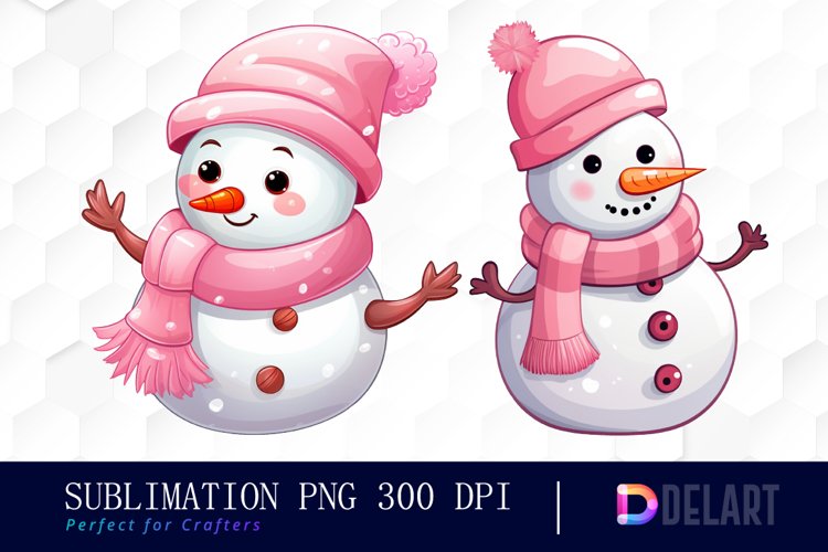 Watercolor Christmas Cute Snowman Clipart, Sublimation Art