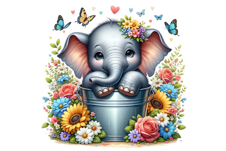 Cute Elephant Clipart Image 8