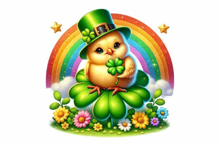 Cute Chick St Patrick’s Day Clipart Sublimation PNG