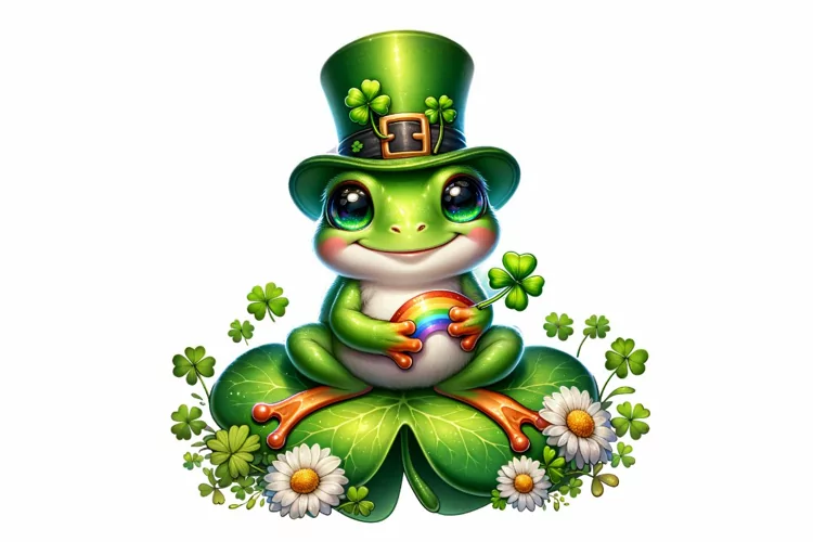 Cute Frog St Patrick’s Day Clipart Sublimation PNG