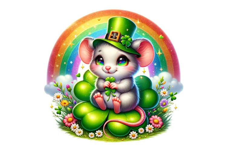 Cute Mouse St Patrick’s Day Clipart Sublimation PNG