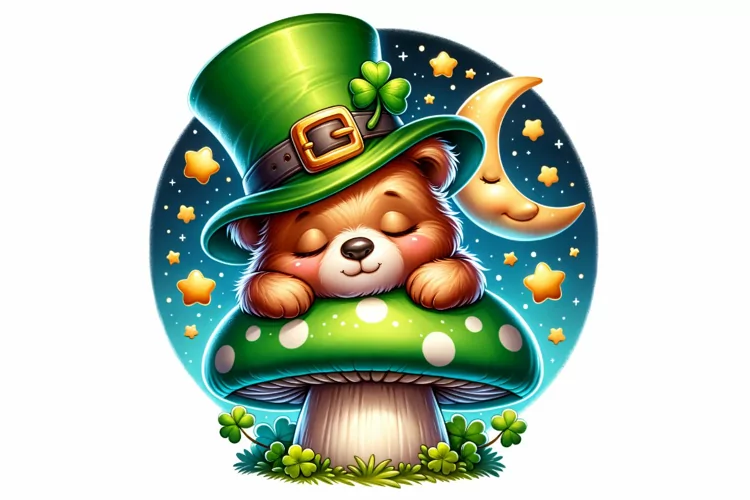 Cute Bear St Patrick’s Day Clipart Sublimation PNG
