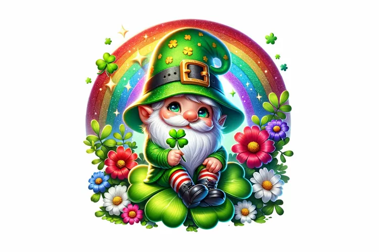Cute Gnome St Patrick’s Day Clipart Sublimation PNG